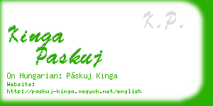 kinga paskuj business card